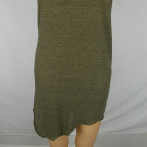Nightcap Heathered Army Green Tank Mini Dress Asymmetrical Sleeveless 4 Large - Picture 5 of 7